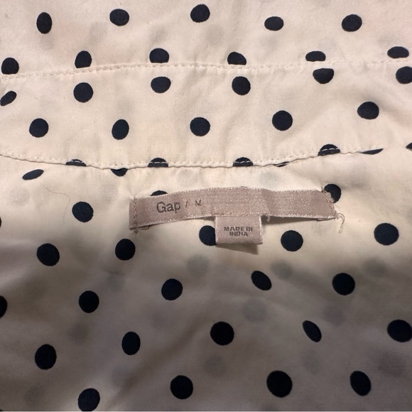 Gap White Polka Dot Button-Up Shirt - Picture 3 of 3